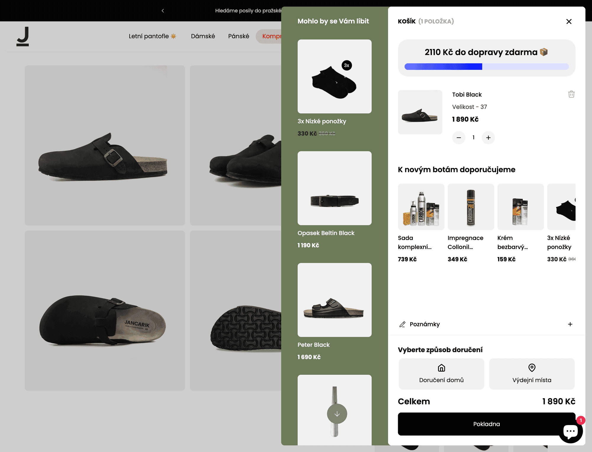 Jančařík Shoes — Widget w koszyku