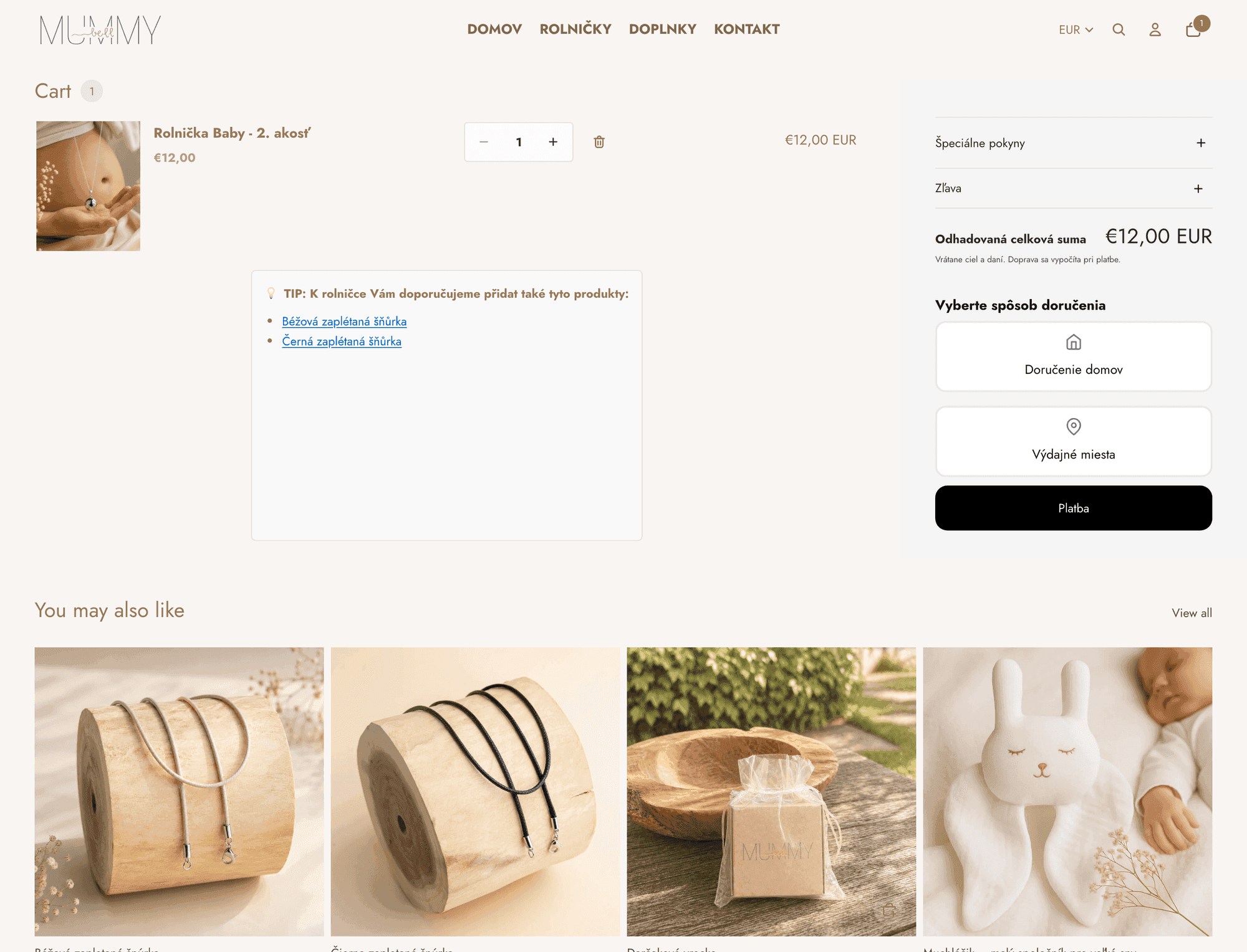 Těhotenská Rolnička — Cart widget