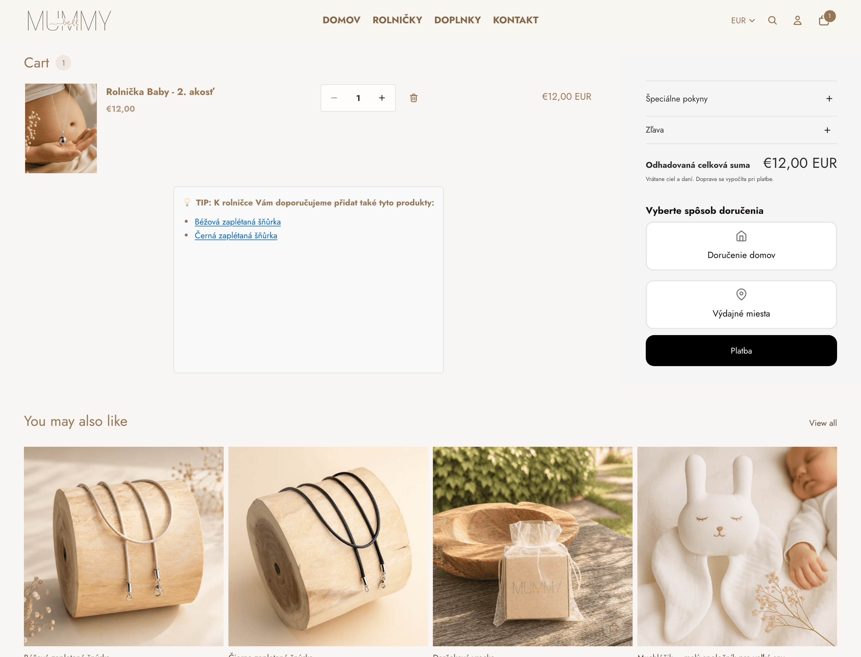 Těhotenská Rolnička — Cart widget
