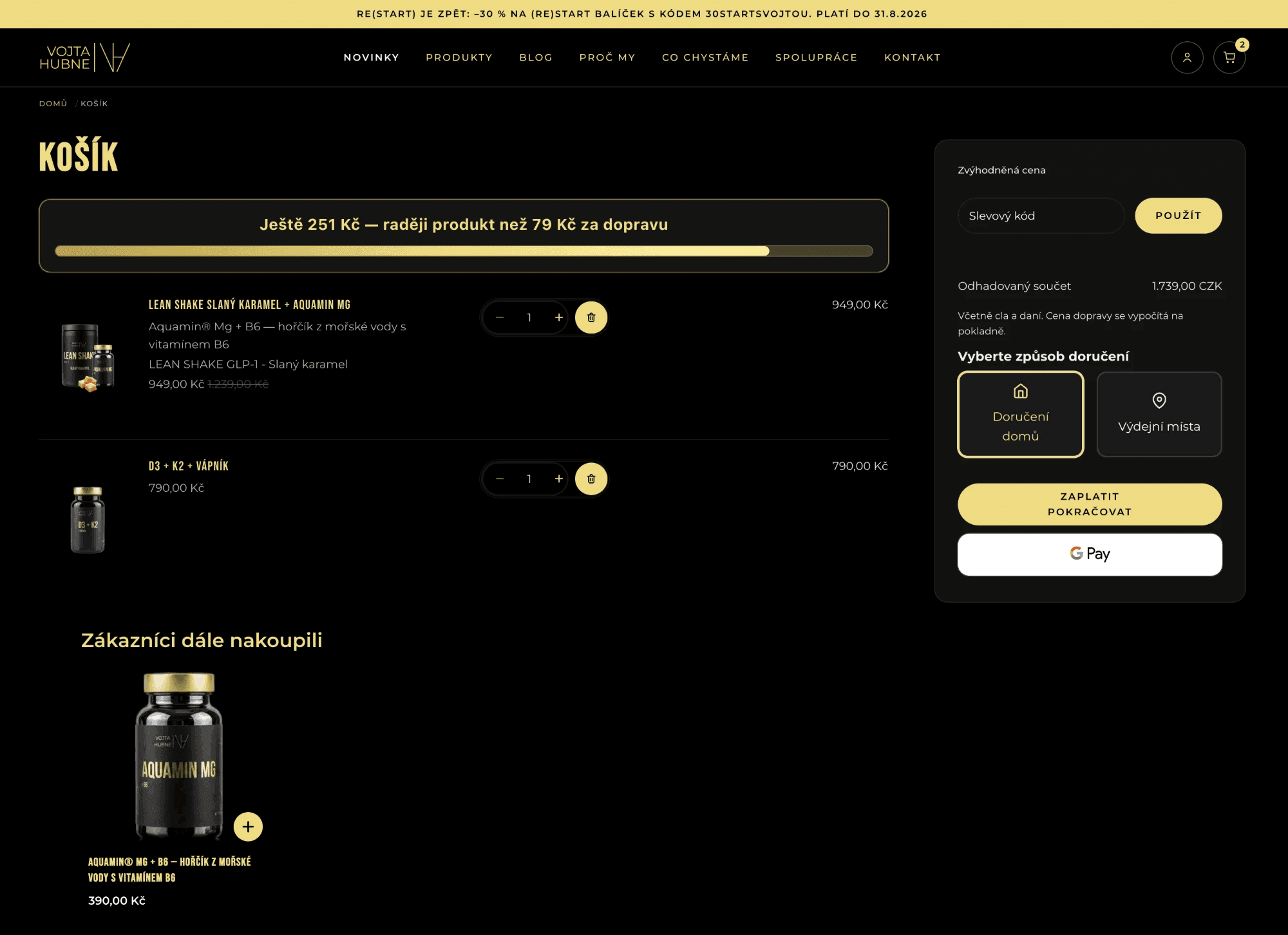 Vojta Hubne — Cart widget
