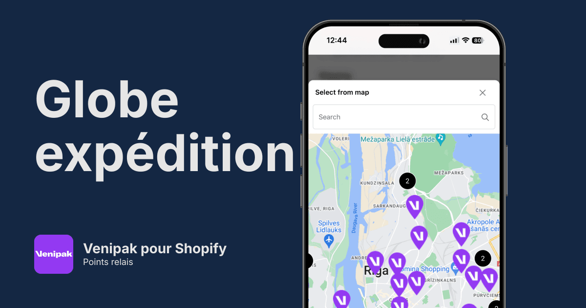 Points relais Venipak pour Shopify