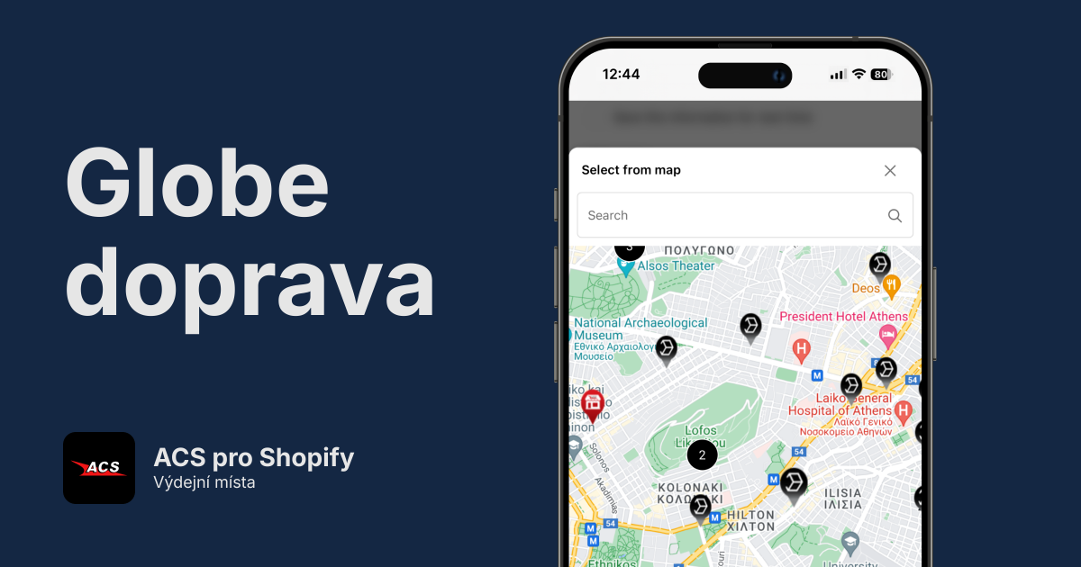 ACS výdejní místa pro Shopify