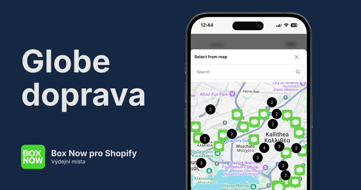 Box Now výdejní místa pro Shopify