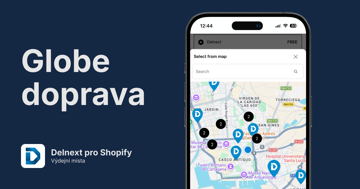 Delnext výdejní místa pro Shopify