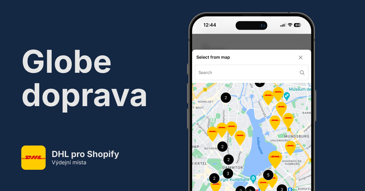 DHL výdejní místa pro Shopify