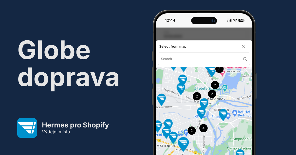 Hermes výdejní místa pro Shopify
