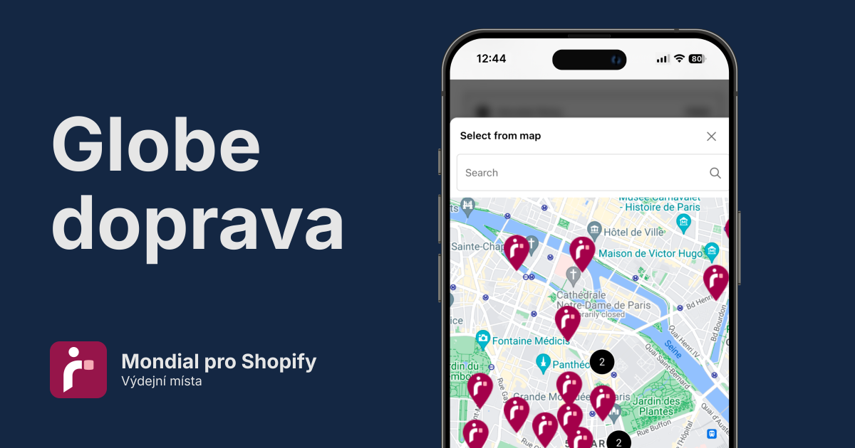 Mondial Relay výdejní místa pro Shopify