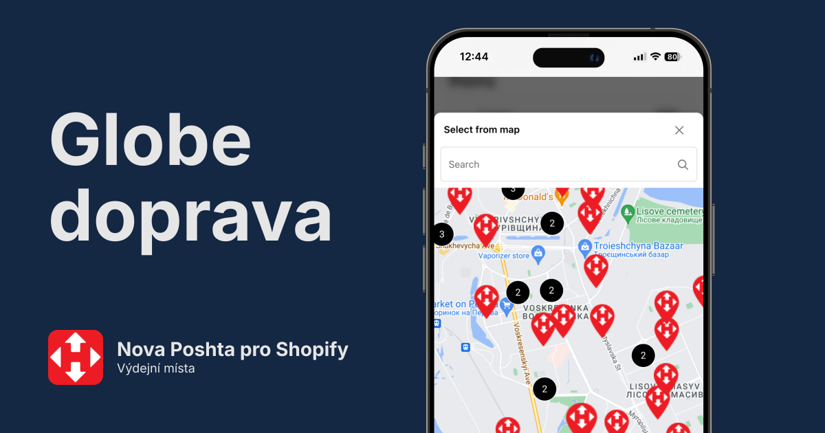 Nova Poshta výdejní místa pro Shopify