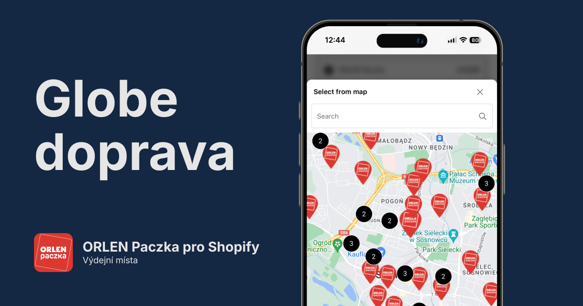 Orlen výdejní místa pro Shopify