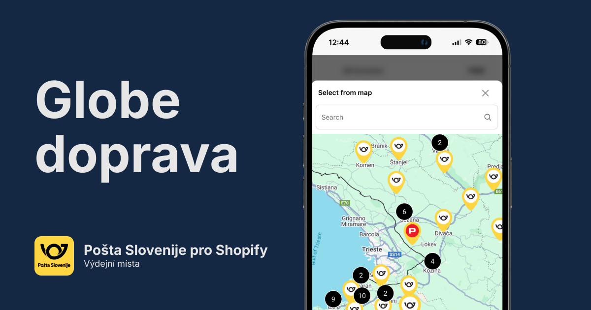 Pošta Slovenije výdejní místa pro Shopify