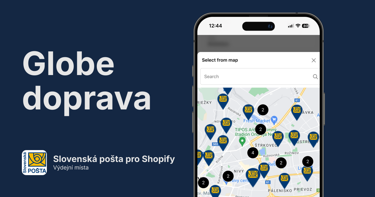 Slovenská Pošta výdejní místa pro Shopify