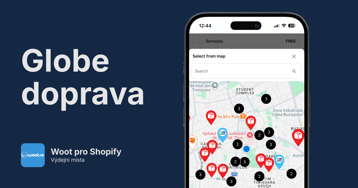 Woot výdejní místa pro Shopify